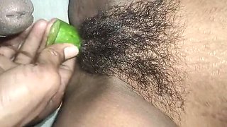 Young Desi Teen Rides Veggies Deep in Her Tight Pussy - Homemade Closeup