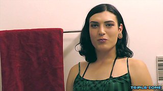 Hot shemale dildo with cum swallow