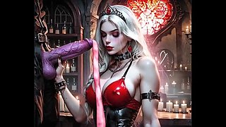 AI Dungeon Sluts 64: Elizabeth Vampire Queen Part 3 - Big Tits Blonde Teen Sucks Monster Cock