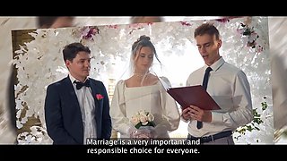 Vip4k. hot bride is having a cruel xxx with a sir of ceremonies, guests are shocked