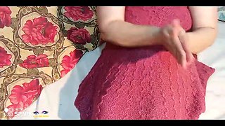 Indian MILF with Big Boobs Massaging Her Beautiful Sexy Body on Bed