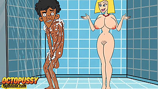 Sex-hungry Stepmom Joins Her Stepson in the Shower. Cartoon