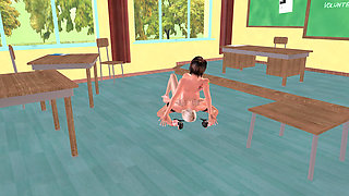 Animated 3D Lesbian Porn - Facesitting Pussy Licking Multiple Orgasms in Classroom