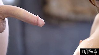 Big titted stunner Krissy Lynn supplies passionate labia surprise for lover