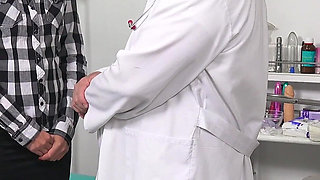 Physical examination of young stepmom in freaky doctor's office
