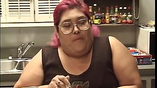 Fat whore with dyed hair and a tattoo loves to ride dick cowgirl style