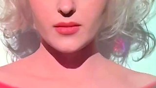 Cute blonde with big boobs solo