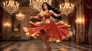 "Mature Sophia  Sensual Belly Dance -  Hips & Massive Curves in Grand Palace"