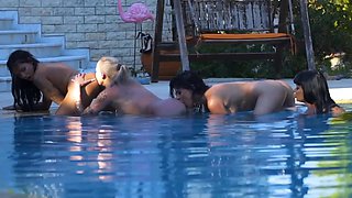 Five hot pornstars inna, rosa, alice, sofia, and pool party