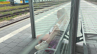Horny slut makes it on the train track
