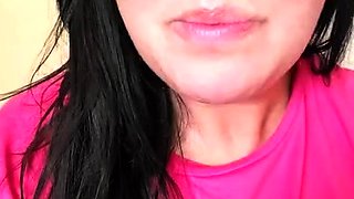 Sexy leggy brunette enjoys foot fetish