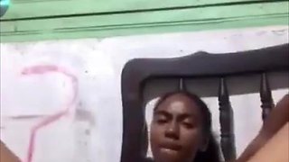 Cute African Girl Masturbating