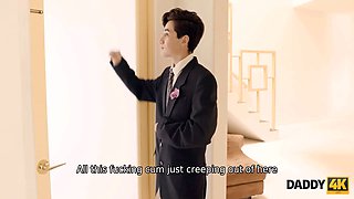 Daddy4k. tender blonde leaves behind about groom and enjoys porno with his grandpa