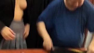 Amateur Asian gf strips in public before a backyard blowjob
