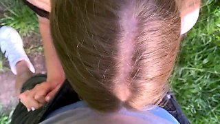 18yo Cutie Gives a Blowjob and Swallows on the River Bank