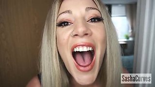 Pizza Delivery Guy Dominated By Voluptuous MILF Sasha Curves With Big Natural Tits