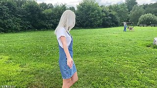 Russian Blonde's Fetish Passion Ignites in Public Outdoor Heat