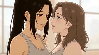 Lesbian Partner Yoga Turns Intimate