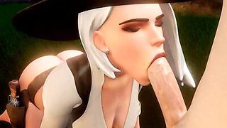 Overwatch 3D Naughty Heroes Sucking a Huge Thick Dick