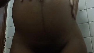 Pregnant Indian aunt sucks her dildo and spits out her tits for you