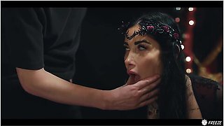 Hot Milf Swallowing Cum - Big Boobs Brunette Facefucked In Time Stop Freeze Porn With Sam Bourne, Freeuse Fantasy And Clea Gaultier