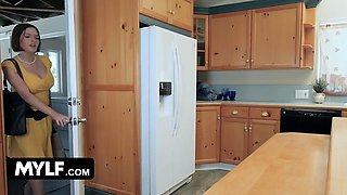 Mylf - wild housewife starts touching herself while she talks to her dude over the smartphone