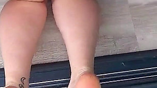 Barefeet in the Snow Naked Girl’s Freezing Feet Challenge