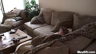 Horny blonde busty slut fingers ass and takes dick deep