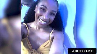 ADULT TIME - Olivia Jay Flashes Tits  Fingers Pussy On Plane! Gets Caught  Fucked Hard By Seatmate