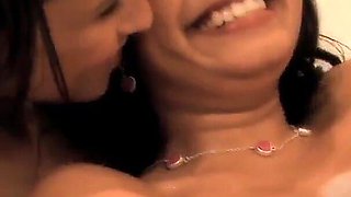 Lesbian love between Celeste Star and Ruby Reyes two Latina whores with tattooed skin fuck with toys in their pussies