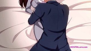 MILF agent initiates hard bedroom sex with younger colleague - Dubbed Uncensored