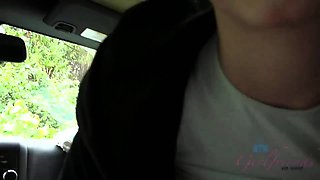 horny Elsa Jean sucks and gets dicked in car - pov
