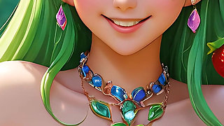 Ai Nude Art - Cartoon Style Nude Adult Woman Eating Strawberry