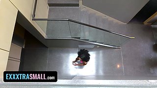 Step-brother caught sexy sister in law fingering with a dildo and instantaneously nailed her