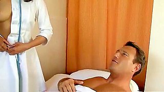 asian nurse get anal dp from two cock and cum in mouth