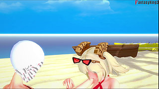 Burnice Bikini Blowjob on the beach - 1 - Zenless Zone Zero (ZZZ)