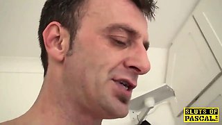 Ginger Brit slave bitch dominated in pantyhose