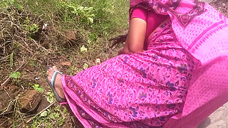 Big Boobs Priyanka Tamil Aunty Cleaning the Garden