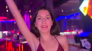 Risky anal fuck with slutty Russian girl in a club's toilet