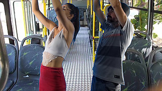 Student Being in the City Bus