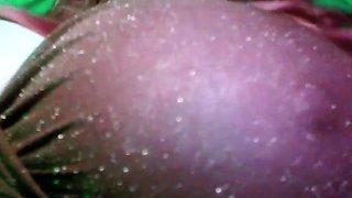 Slutty amateur flashing her big boobs in the backseat