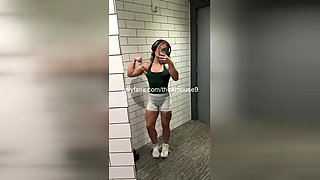 18yo Gym Pussy Explodes with Cum Leak