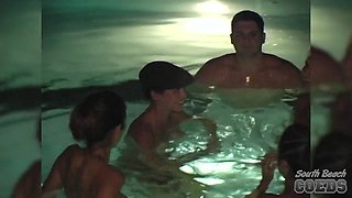 Late Night Hotel Swimming Pool Skinny Dipping Girls Miami Florida - SouthBeachCoeds