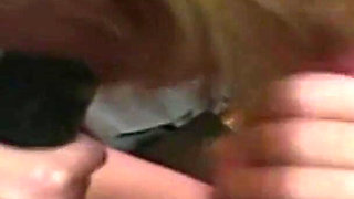 Wild BDSM Slave Licks Bowl in Leather and Fishnets