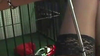 Humiliating hanging out and dildo penetrated