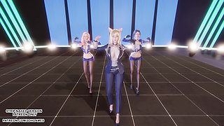 MMD  TWICE - Talk that Talk  Ahri Seraphine Kaisa Sexy Kpop Dance League of Legends Hentai Uncensored 4K 60FPS