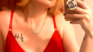 bad girl SPOOKYBARBIEGRL goth emo tattooed slut shows off her thick ass young body