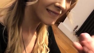 Warning Fantastic blonde big cock blowjob and cumshot
