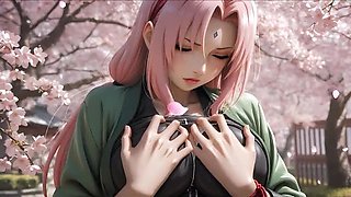 AngeLows - Tsunade & Sakura Softcore Anime Show in Micro Bikinis