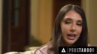 Aria Sloane Leashed and Dominated by Stepdad Tommy Pistol Rough Sex Sloppy Blowjob